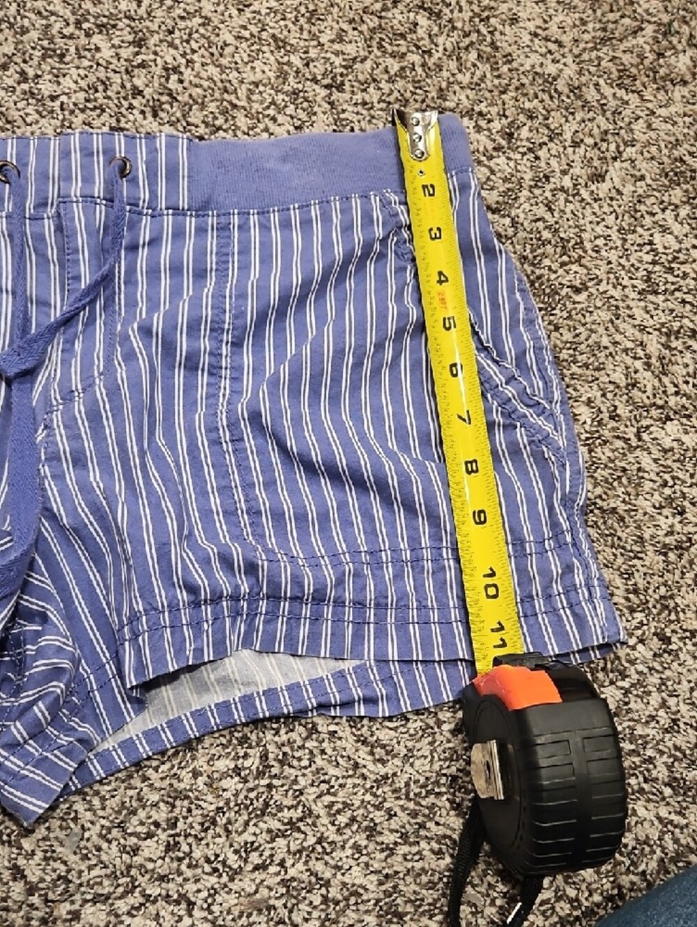a.n.a Blue and White Striped Drawstring Athletic Shorts - Picture 7 of 9